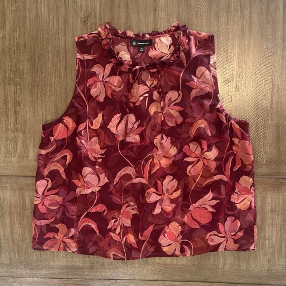 INC International Concepts Burgundy Floral Print Sleeveless Blouse Women’s XXL - Picture 13 of 13
